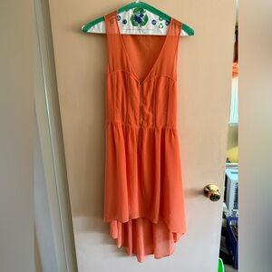 Bebe Orange Sleeveless Dress with Zipper - Size S